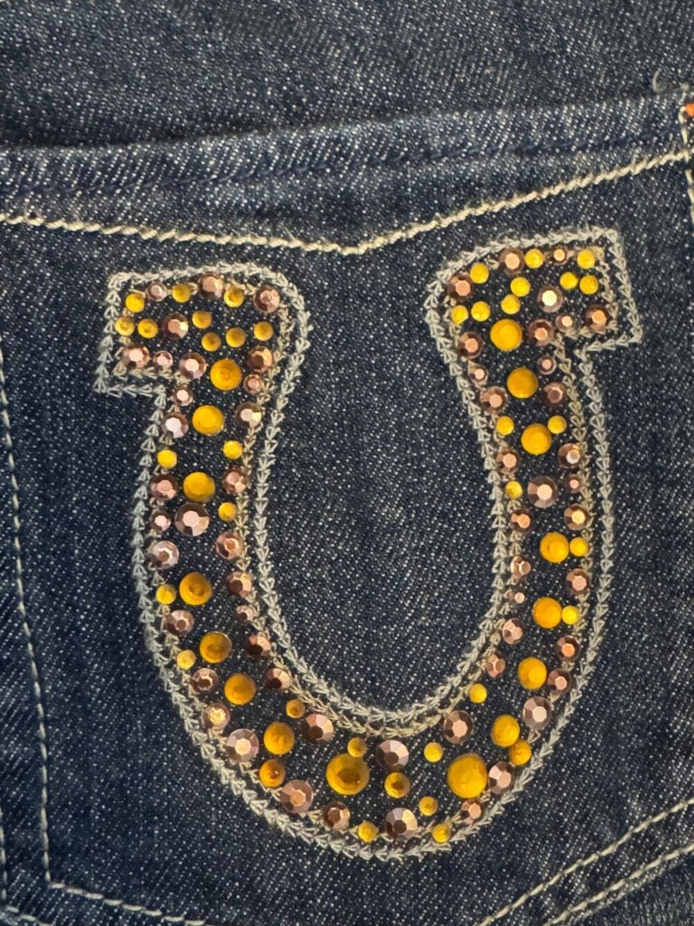 Lawman Western Bootcut Jeans Womens 3 Embellished Pockets Denim Blue - Picture 4 of 8